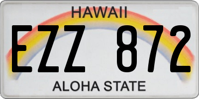HI license plate EZZ872