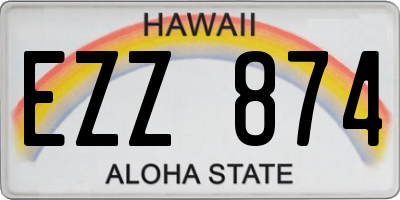 HI license plate EZZ874
