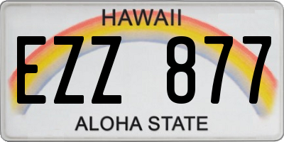 HI license plate EZZ877