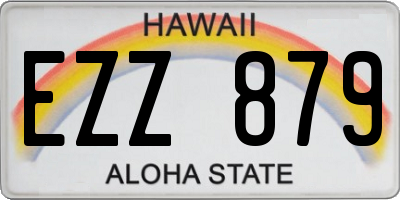 HI license plate EZZ879