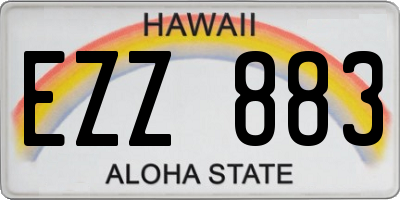 HI license plate EZZ883