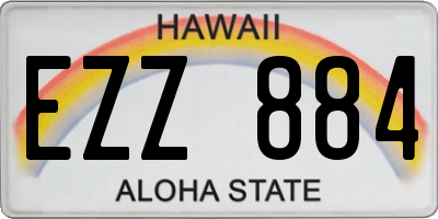 HI license plate EZZ884