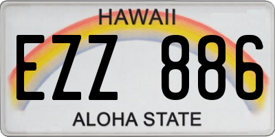 HI license plate EZZ886