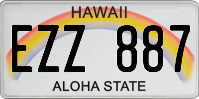 HI license plate EZZ887