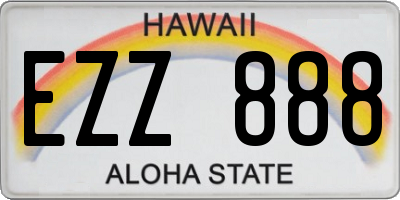 HI license plate EZZ888
