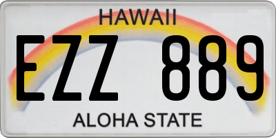 HI license plate EZZ889