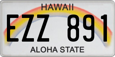 HI license plate EZZ891