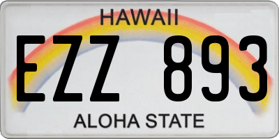 HI license plate EZZ893