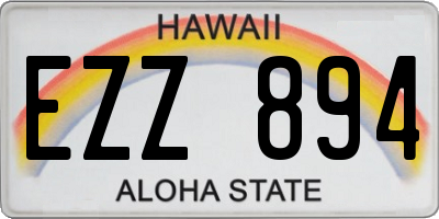 HI license plate EZZ894