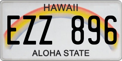 HI license plate EZZ896