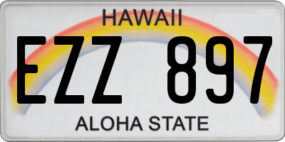 HI license plate EZZ897