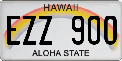 HI license plate EZZ900