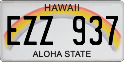 HI license plate EZZ937