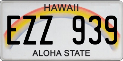 HI license plate EZZ939
