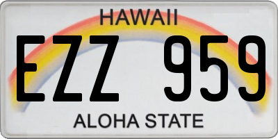 HI license plate EZZ959