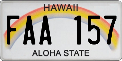 HI license plate FAA157