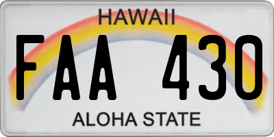 HI license plate FAA430