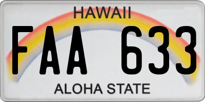 HI license plate FAA633