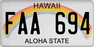 HI license plate FAA694