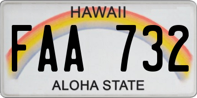HI license plate FAA732