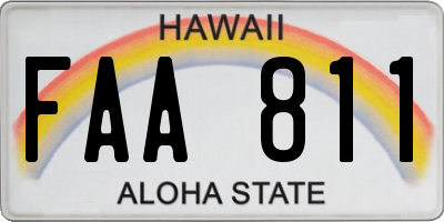 HI license plate FAA811