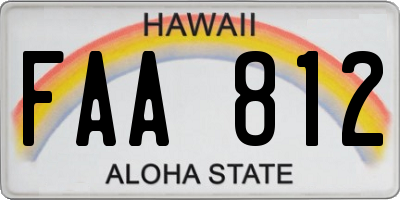 HI license plate FAA812