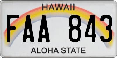 HI license plate FAA843