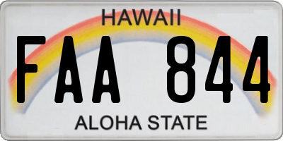 HI license plate FAA844