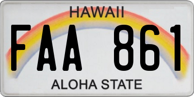 HI license plate FAA861
