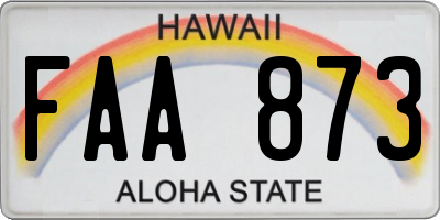 HI license plate FAA873