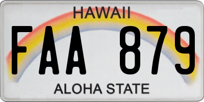 HI license plate FAA879