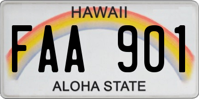 HI license plate FAA901