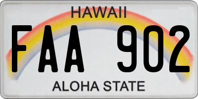HI license plate FAA902