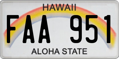 HI license plate FAA951