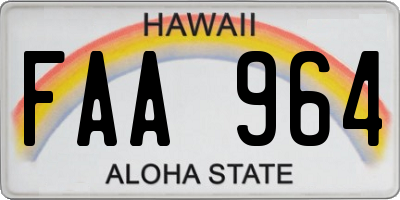 HI license plate FAA964
