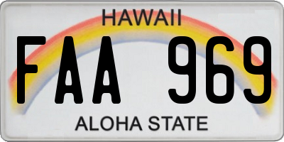 HI license plate FAA969