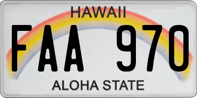 HI license plate FAA970