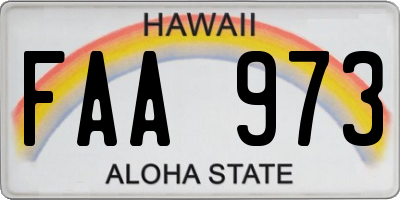 HI license plate FAA973
