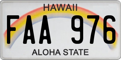 HI license plate FAA976