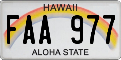 HI license plate FAA977