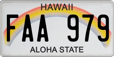 HI license plate FAA979