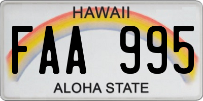 HI license plate FAA995