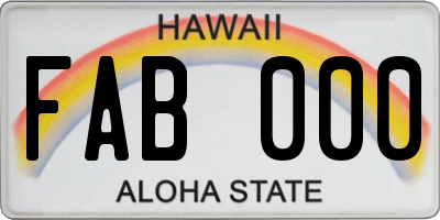 HI license plate FAB000