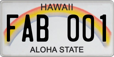 HI license plate FAB001