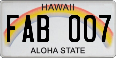 HI license plate FAB007