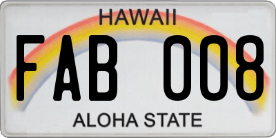 HI license plate FAB008