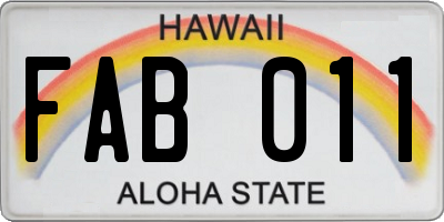 HI license plate FAB011