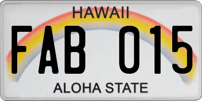 HI license plate FAB015
