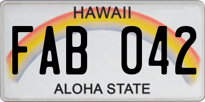 HI license plate FAB042
