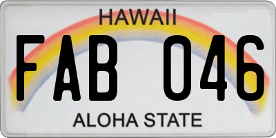 HI license plate FAB046